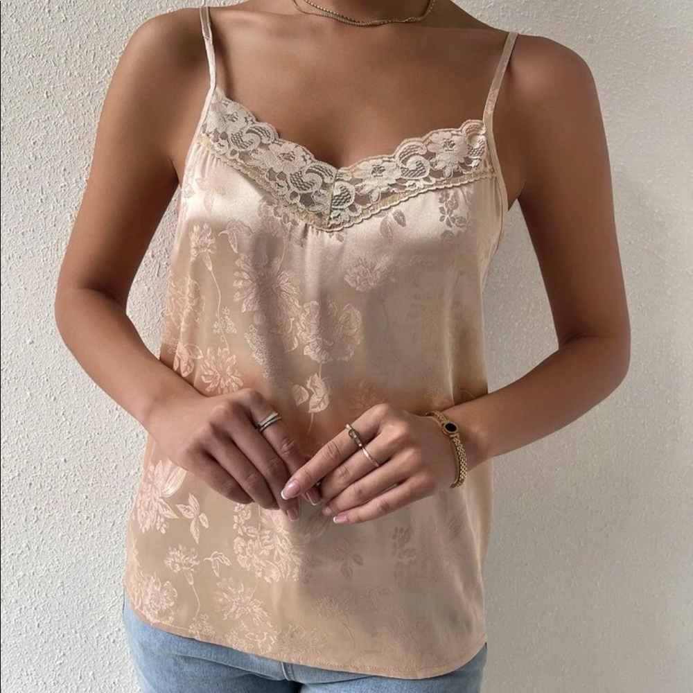 Boho satin lace detail blouse - Picture 2 of 16